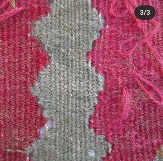 Perfect gerestaureerde Turkse Kilim na professionele reparatie, met herstelde kleuren en structurele integriteit.